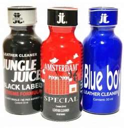 Jungle Juice Black, Amsterdam, Blue Boy 30mL Popper Combo Pack x3