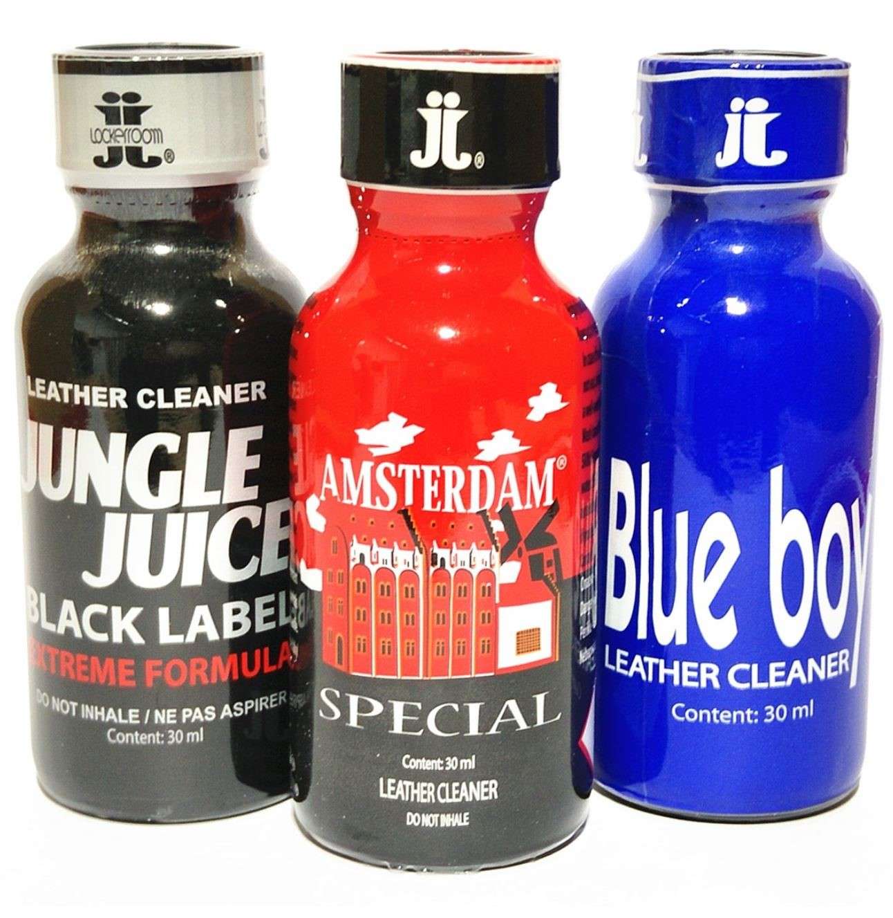 Jungle Juice Black, Amsterdam, Blue Boy 30mL Popper Combo Pack x3